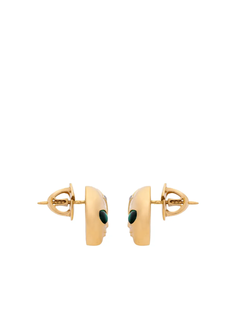 Sybarite 18k Yellow Gold She's An Alien Diamond And Emerald Earrings In Gold