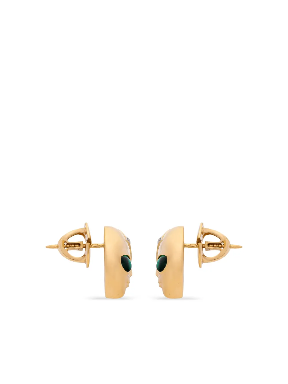 Sybarite 18K yellow gold She's An Alien diamond and emerald earrings | Image 2