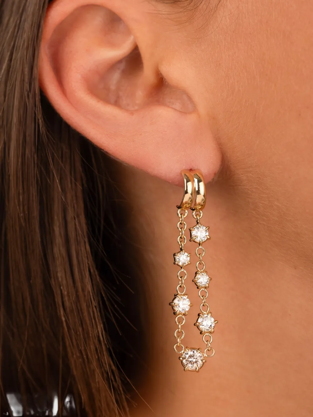 Dara Kaye 14k Yellow Gold Constellation Double Piercing Earrings In Gold