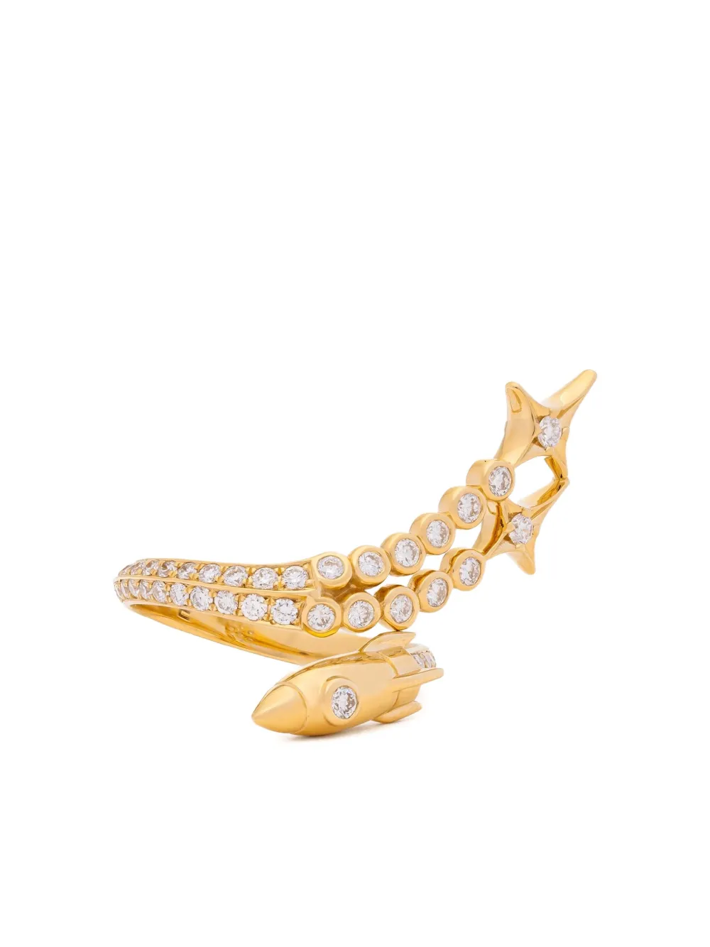 Sybarite 18k Yellow Gold Fly Me To The Moon Diamond Ring In Gold