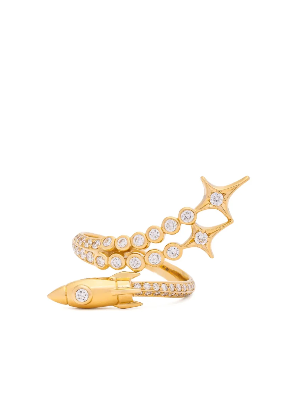 Sybarite 18k Yellow Gold Fly Me To The Moon Diamond Ring In Gold