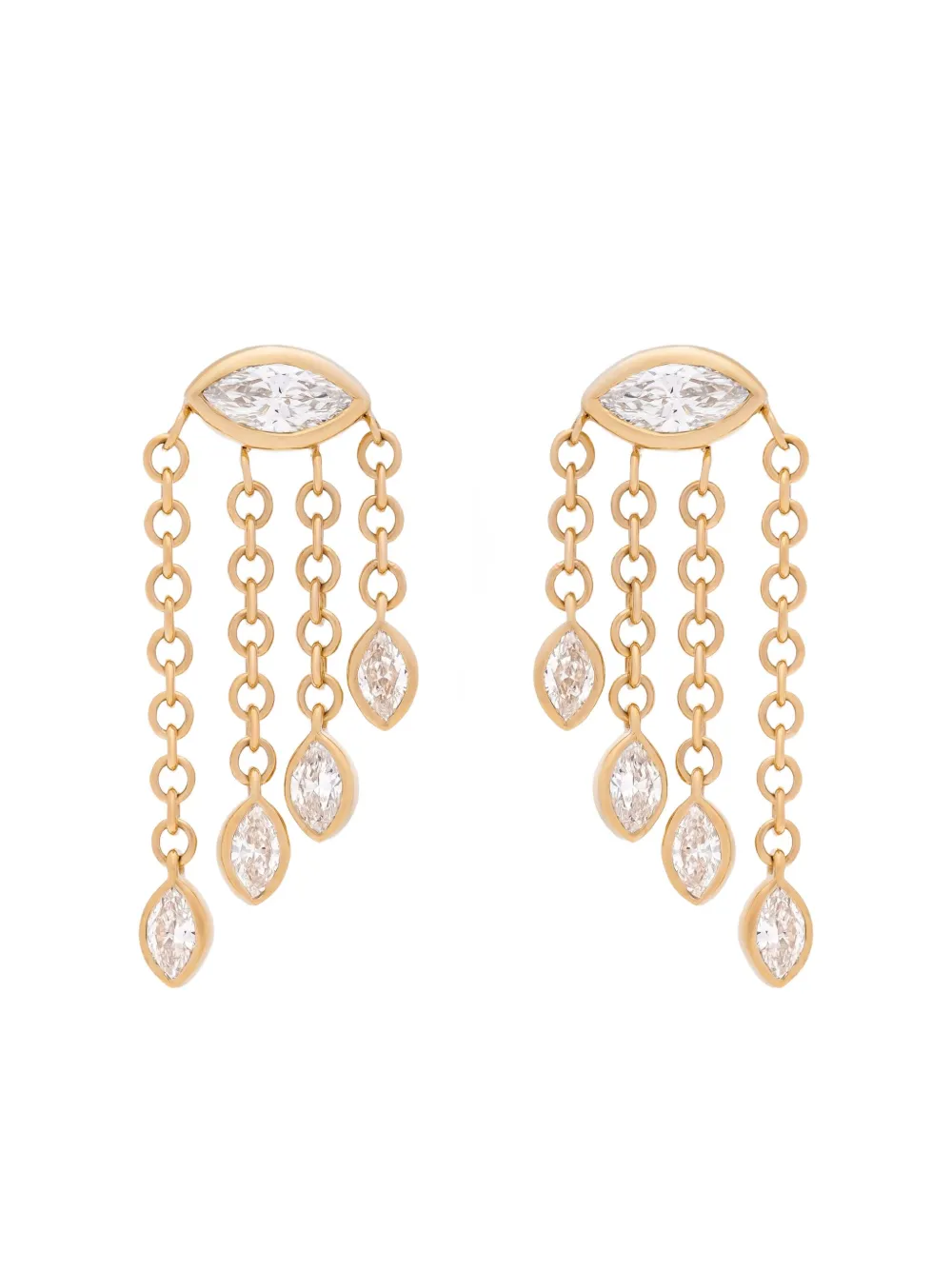 Dara Kaye Waterfall Candy Drop Marquise Earrings In Silver