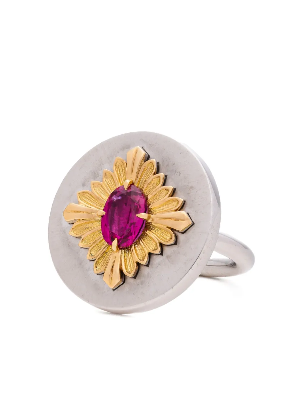 Rouvenat 18k Yellow Gold And Silver Tag Tourmaline Ring In Multi