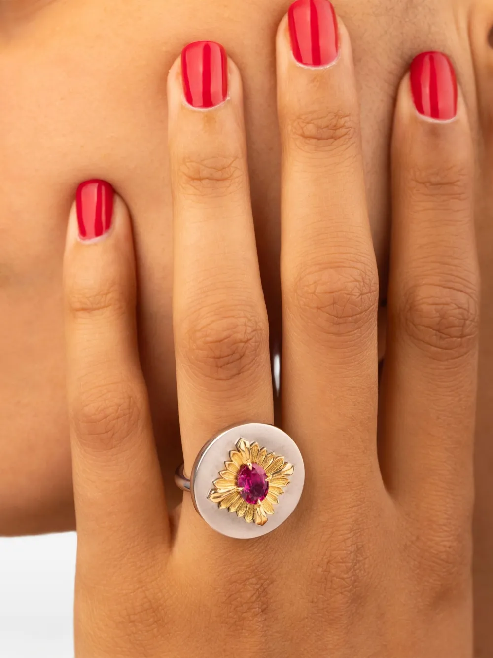 Rouvenat 18k Yellow Gold And Silver Tag Tourmaline Ring In Multi