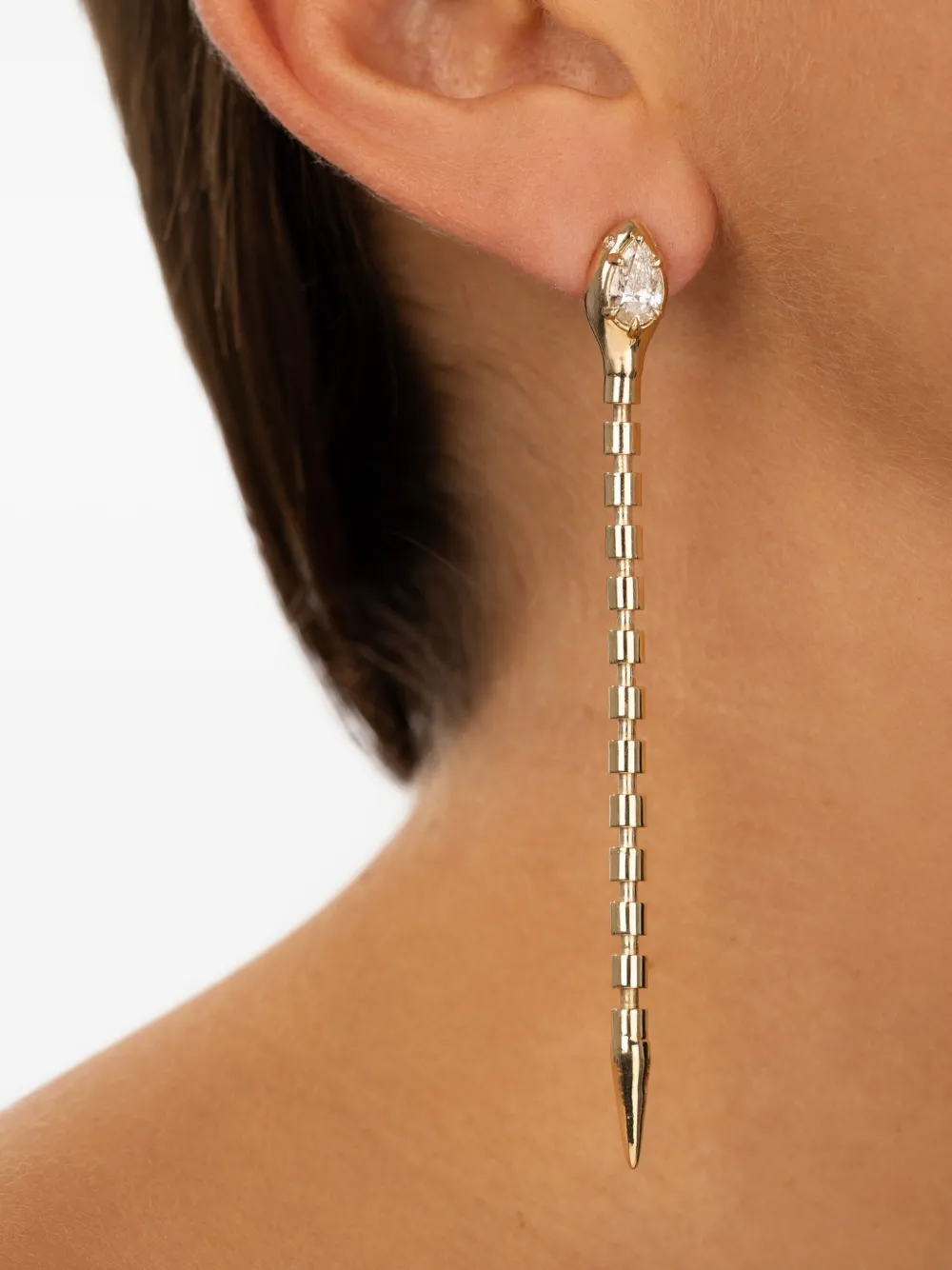 Dara Kaye Serpent Drop Earrings In Green