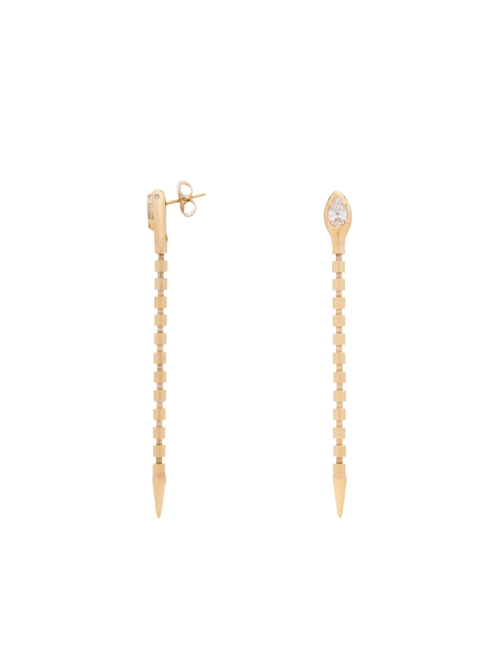 Dara Kaye Serpent Drop Earrings In Green