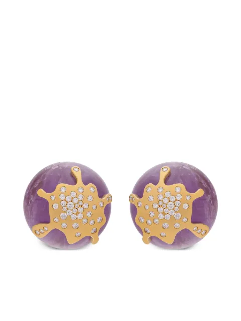 Mimia Leblanc 18K黄金 Lollipop 钻石紫晶耳环