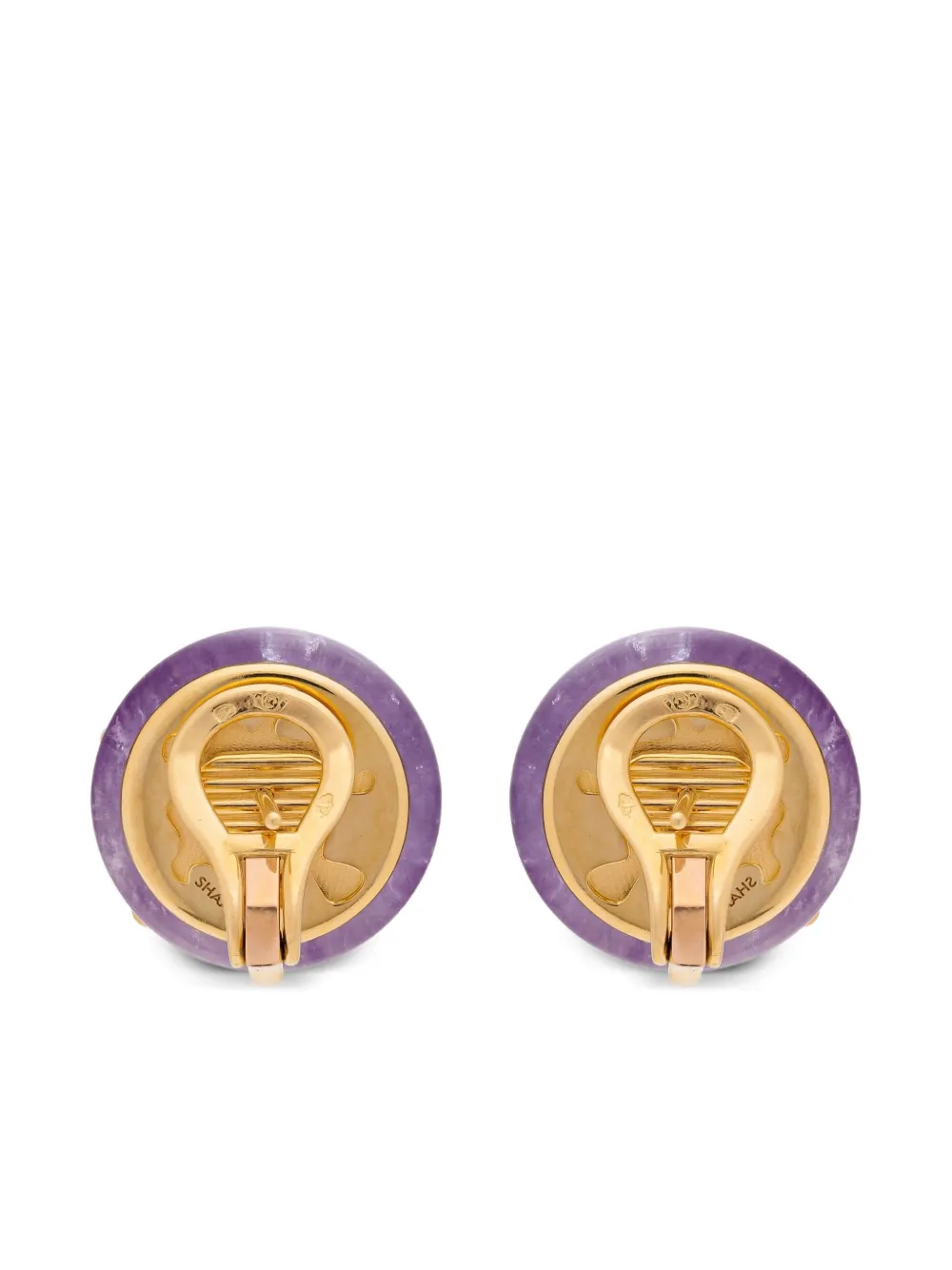 Mimia Leblanc 18K yellow gold  Lollipop diamond and amethyst earrings | Image 2