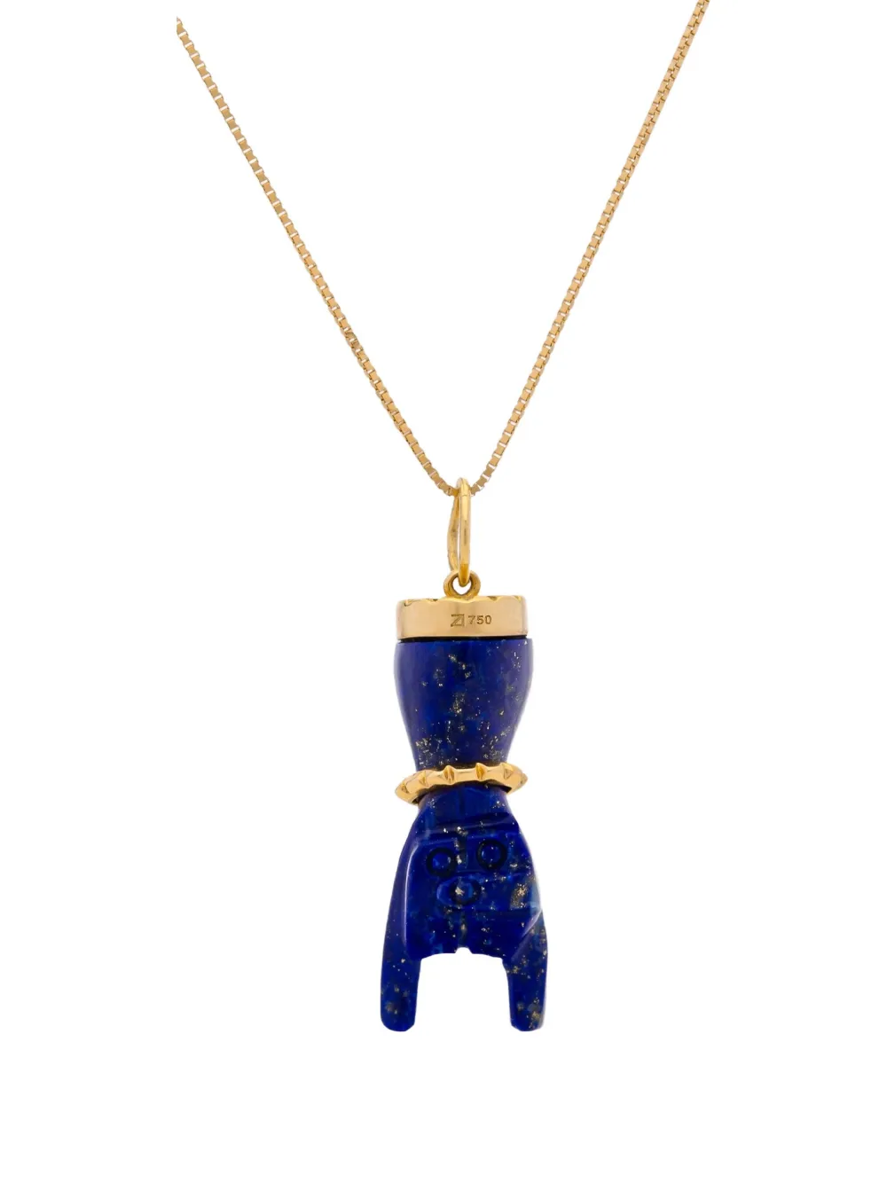 Ara Vartanian 18k Yellow Gold Lapis Lazuli Pendant Necklace In Red