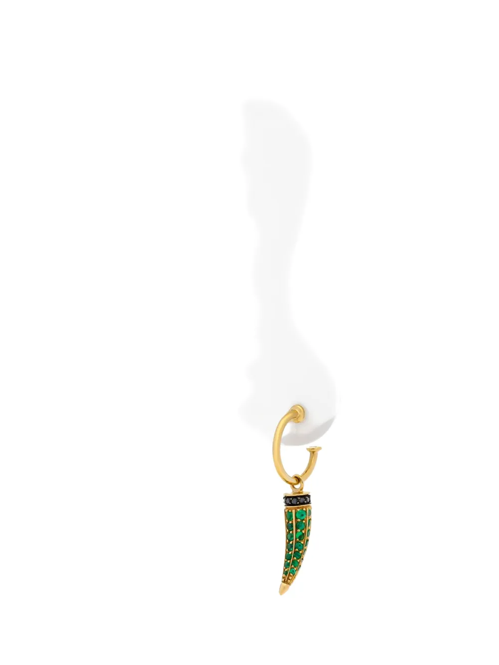 Ara Vartanian 18k Yellow Gold Horn Emerald Earring In Gold