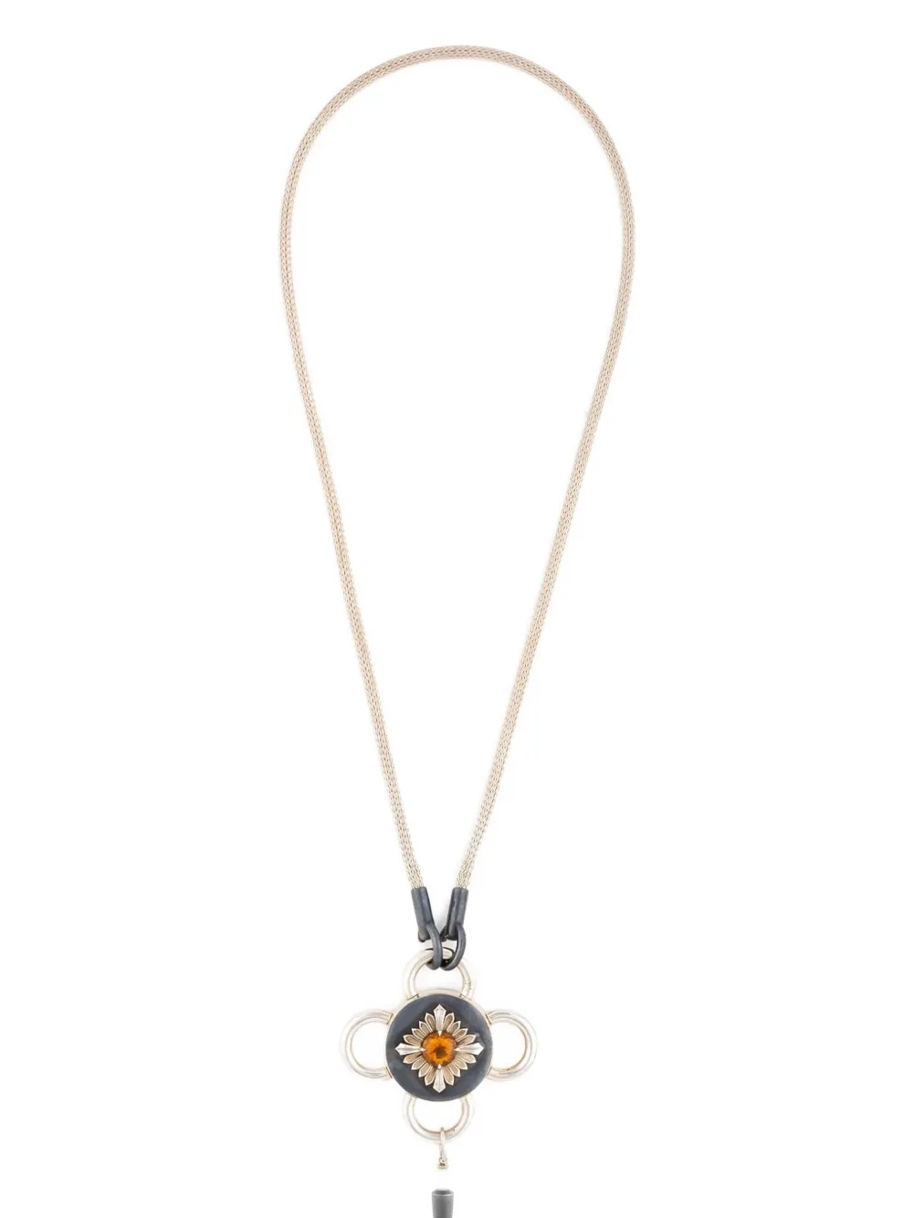 Rouvenat Bolt Silver Citrine-embellished Necklace In Multi