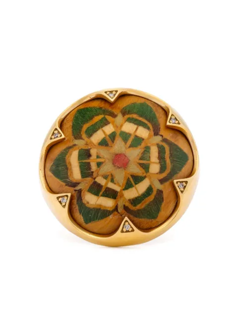 SILVIA FURMANOVICH 18K yellow gold Marquetry Flower diamond ring