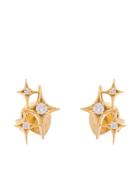 Sybarite 18K yellow gold Falling Stars diamonds earrings