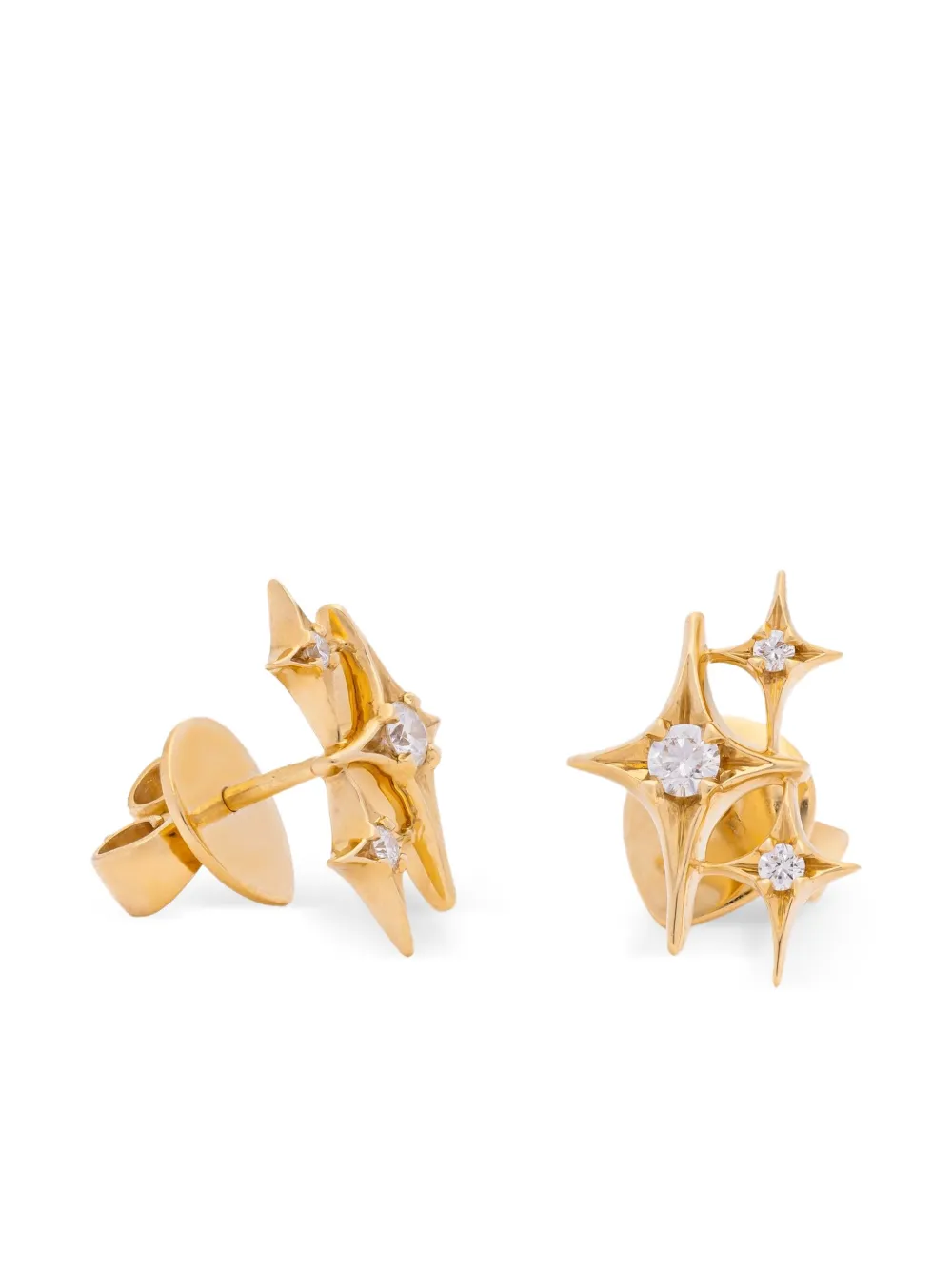 Sybarite aretes Falling Stars en oro amarillo de 18kt con diamantes | Image 2