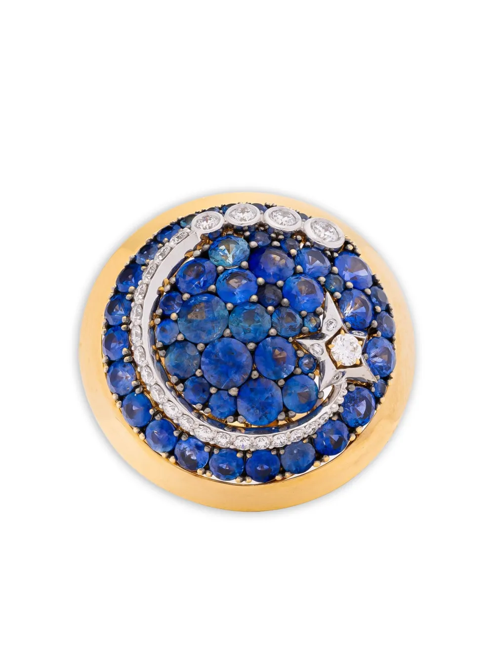 Sybarite anillo Comet Kinetic en oro amarillo de 18kt con diamantes y zafiro | dorado | Image 1