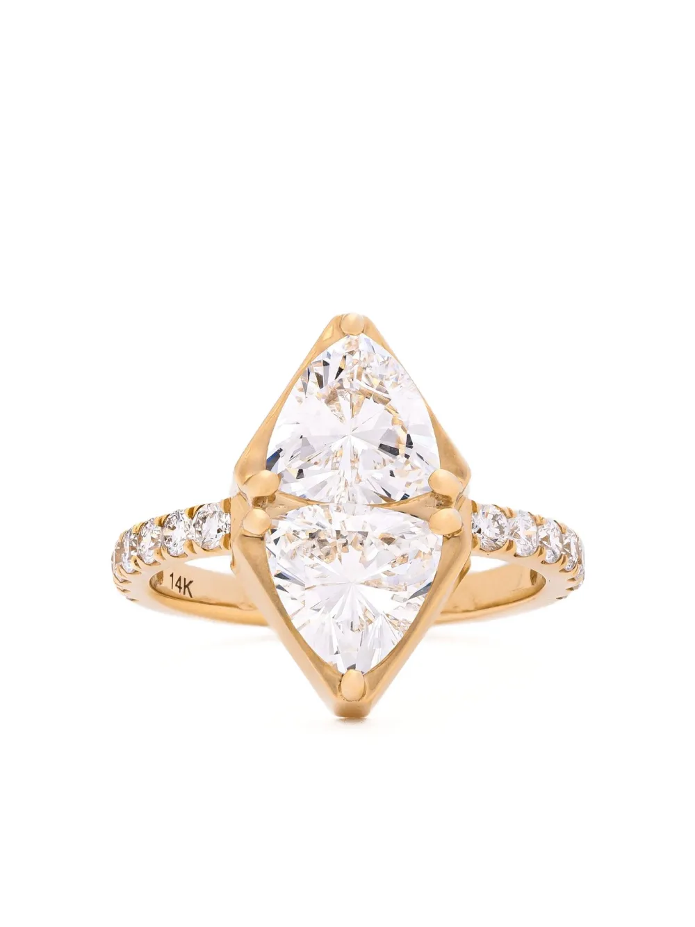 Dara Kaye 14k Yellow Gold Trillion Shield Ring In Gold