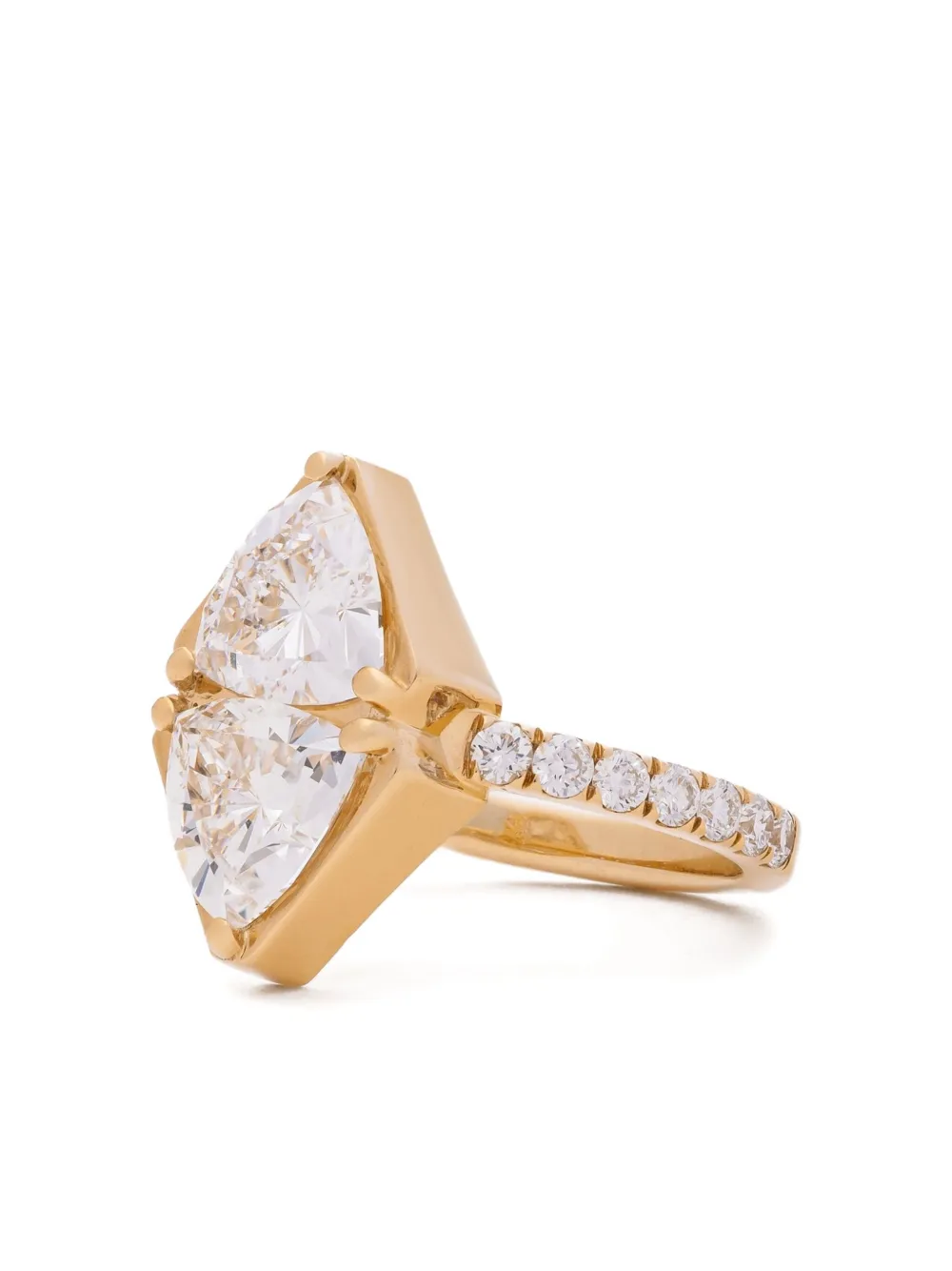 Dara Kaye 14k Yellow Gold Trillion Shield Ring In Gold