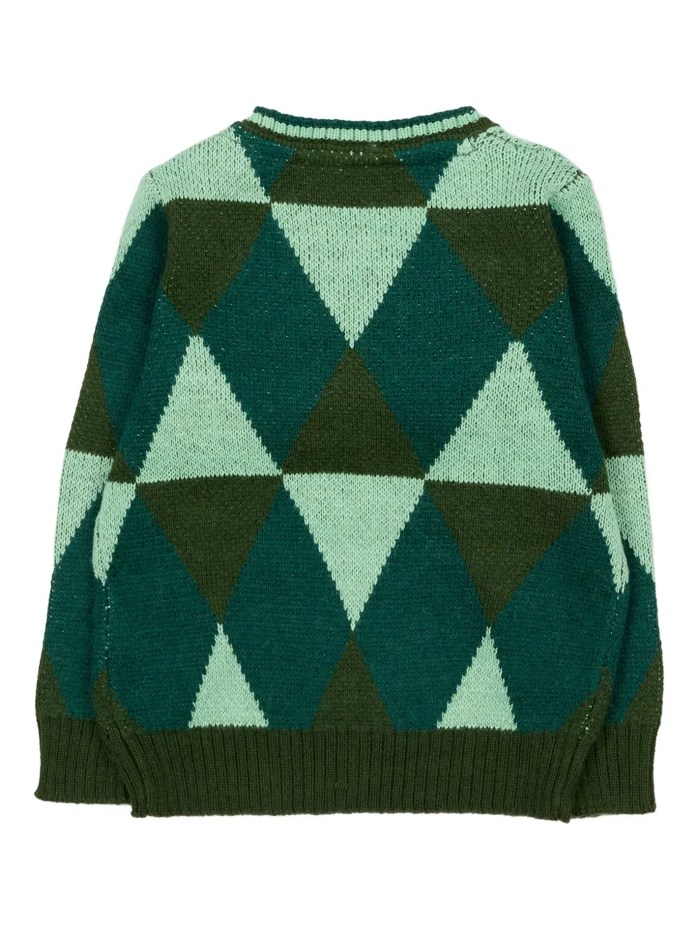 Trussardi Junior Argyle-pattern Crew-neck Jumper In Multi
