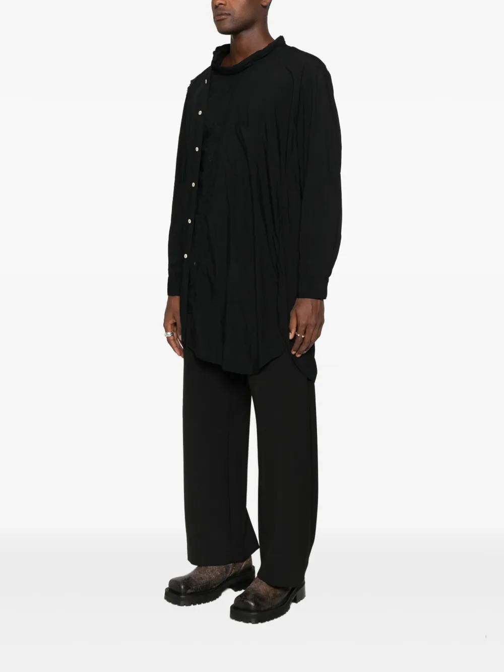 Comme des Garçons Homme Plus Asymmetrisch overhemd met knoopsluiting Zwart