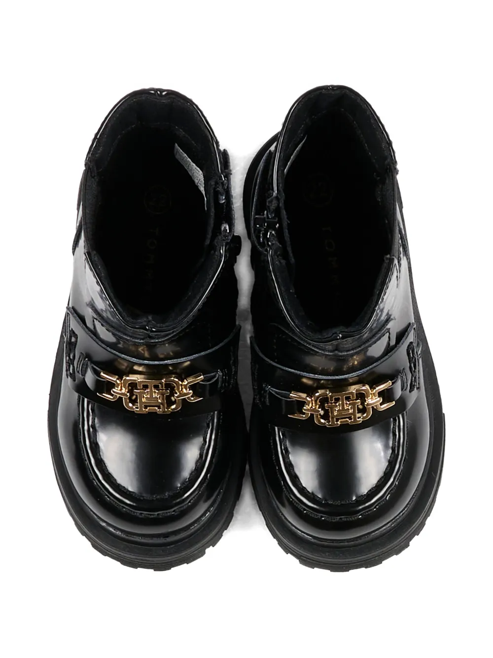 Tommy Hilfiger Junior Chain-embellished Ankle Boots In Black
