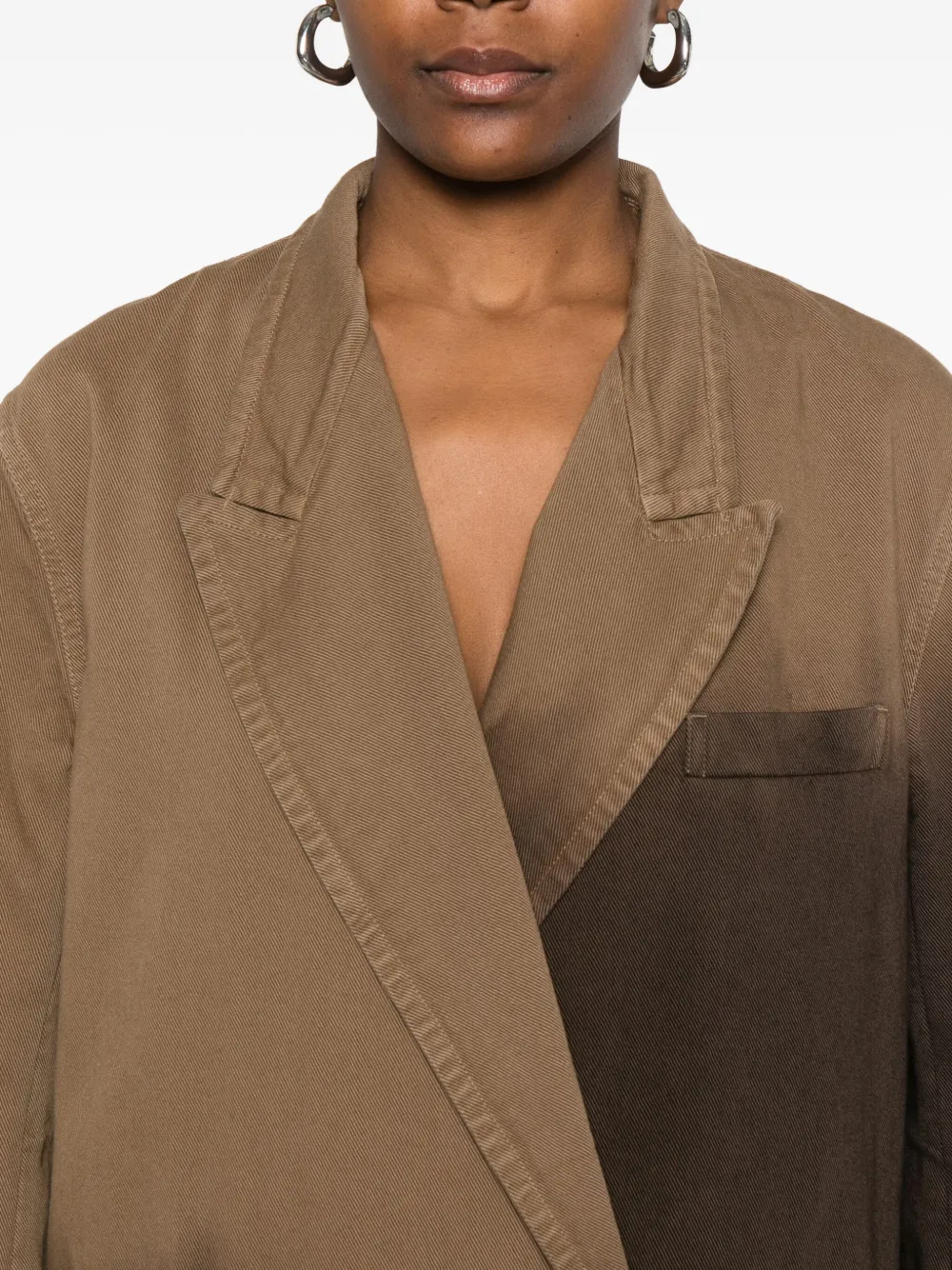 Uma Wang Double Breasted Ombre Effect Jacket In White