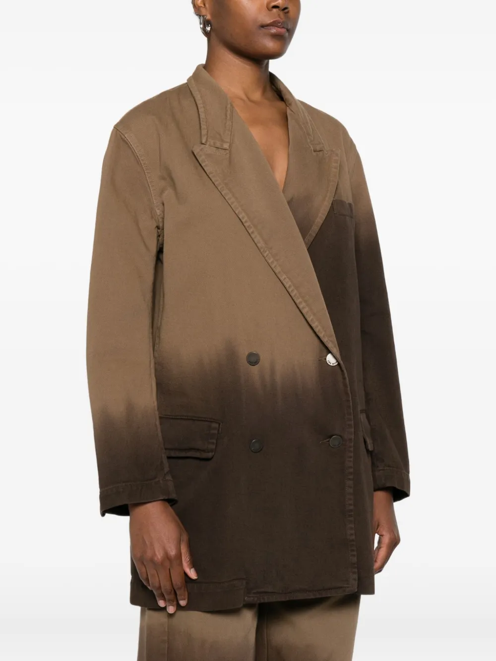 Uma Wang Double Breasted Ombre Effect Jacket In White