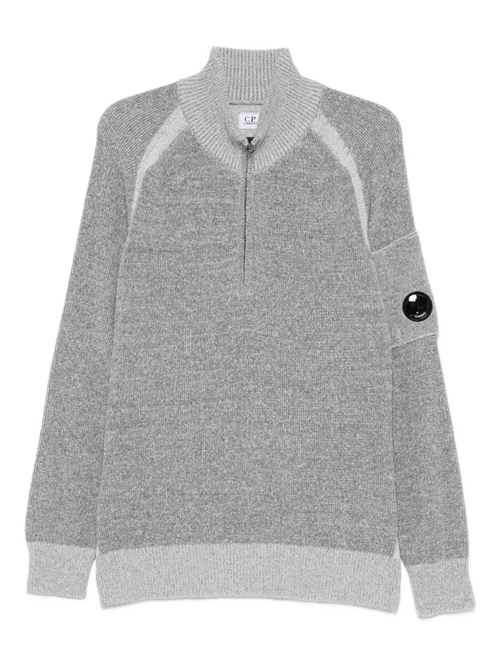 C.P. Company pull zippé à patch logo | gris | Image 1