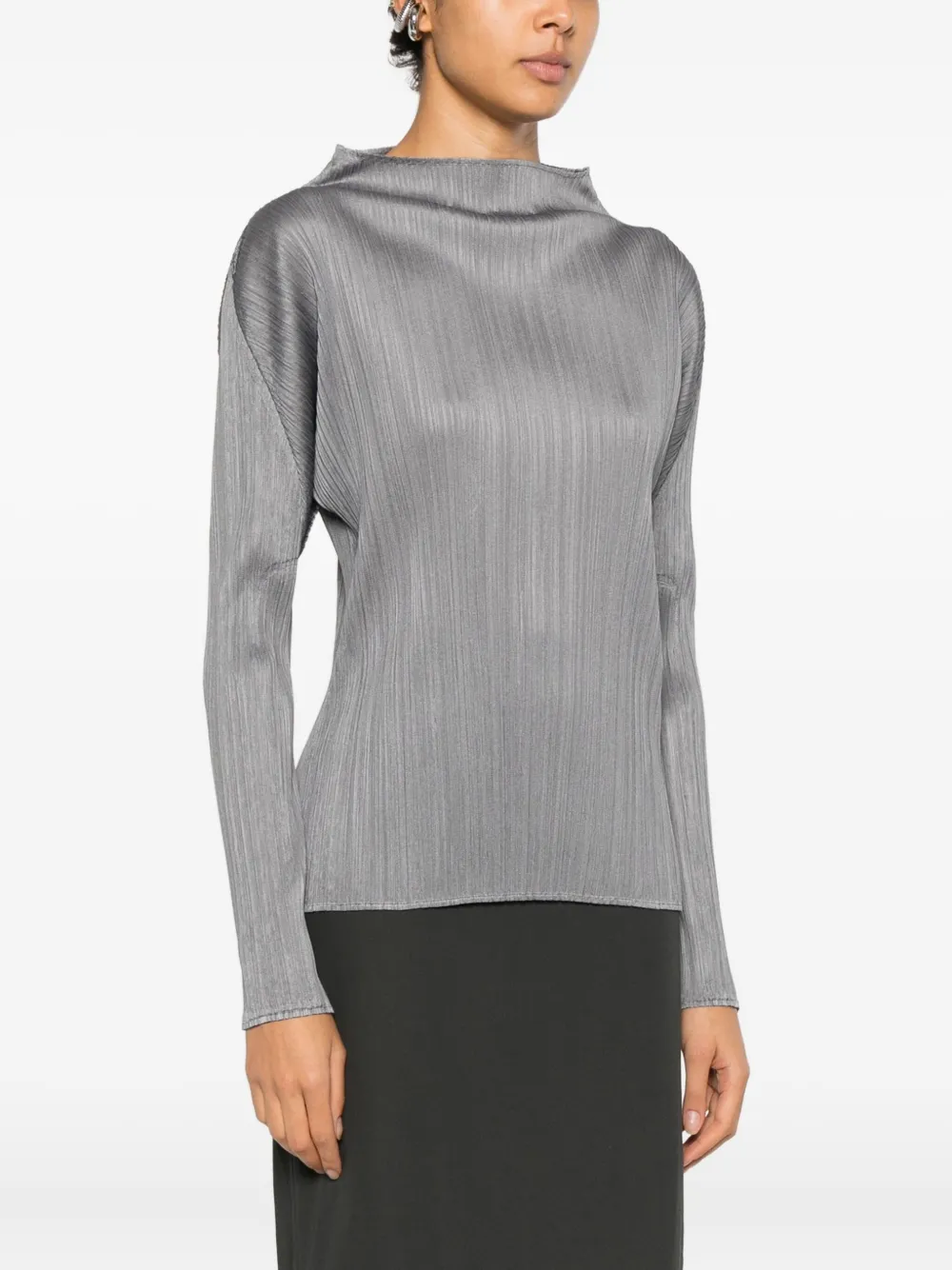 Pleats Please Issey Miyake Geplooide top Grijs