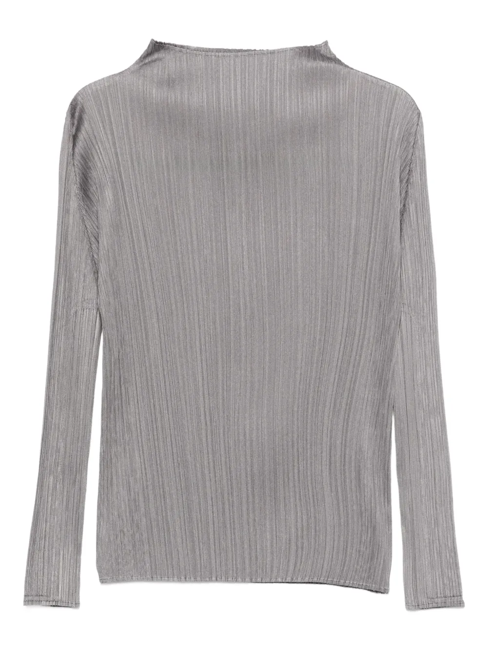 Pleats Please Issey Miyake pleated long-sleeve top - グレー