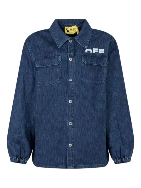 Off-White Kids logo printed denim shirt