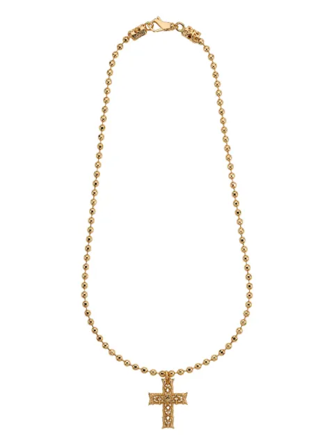 Emanuele Bicocchi beaded Notre-Dame cross necklace