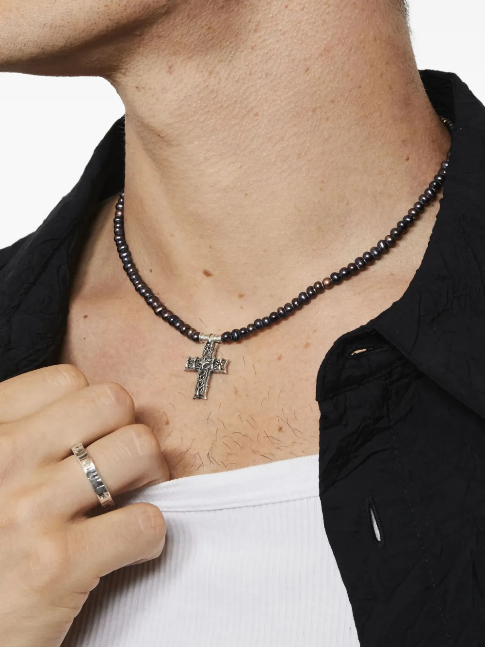 Emanuele Bicocchi Notre-Dame cross-pendant necklace | Men | Image 2