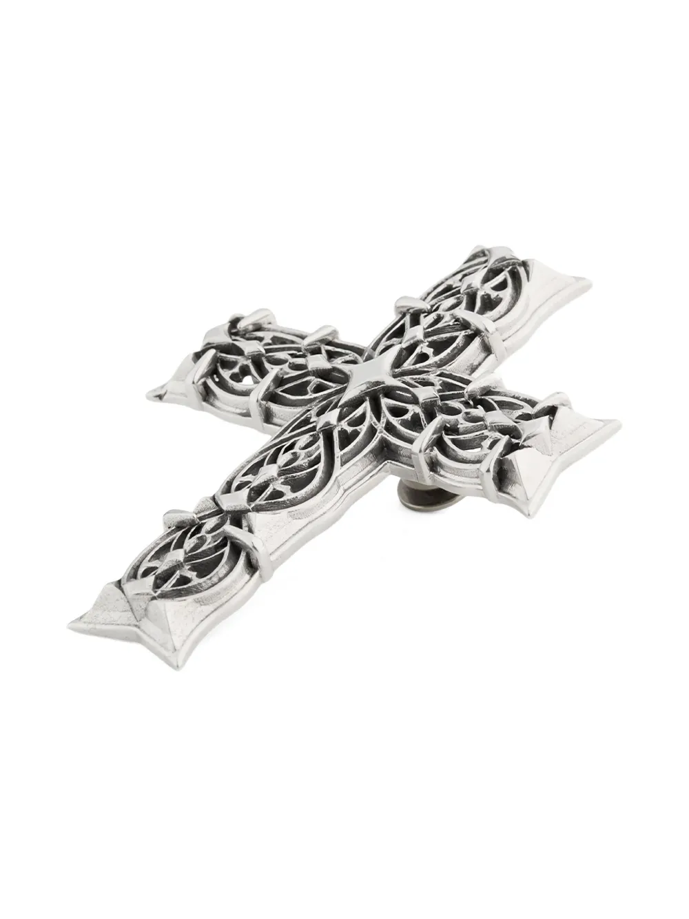 Emanuele Bicocchi Notre Dame Cross Brooch In Metallic