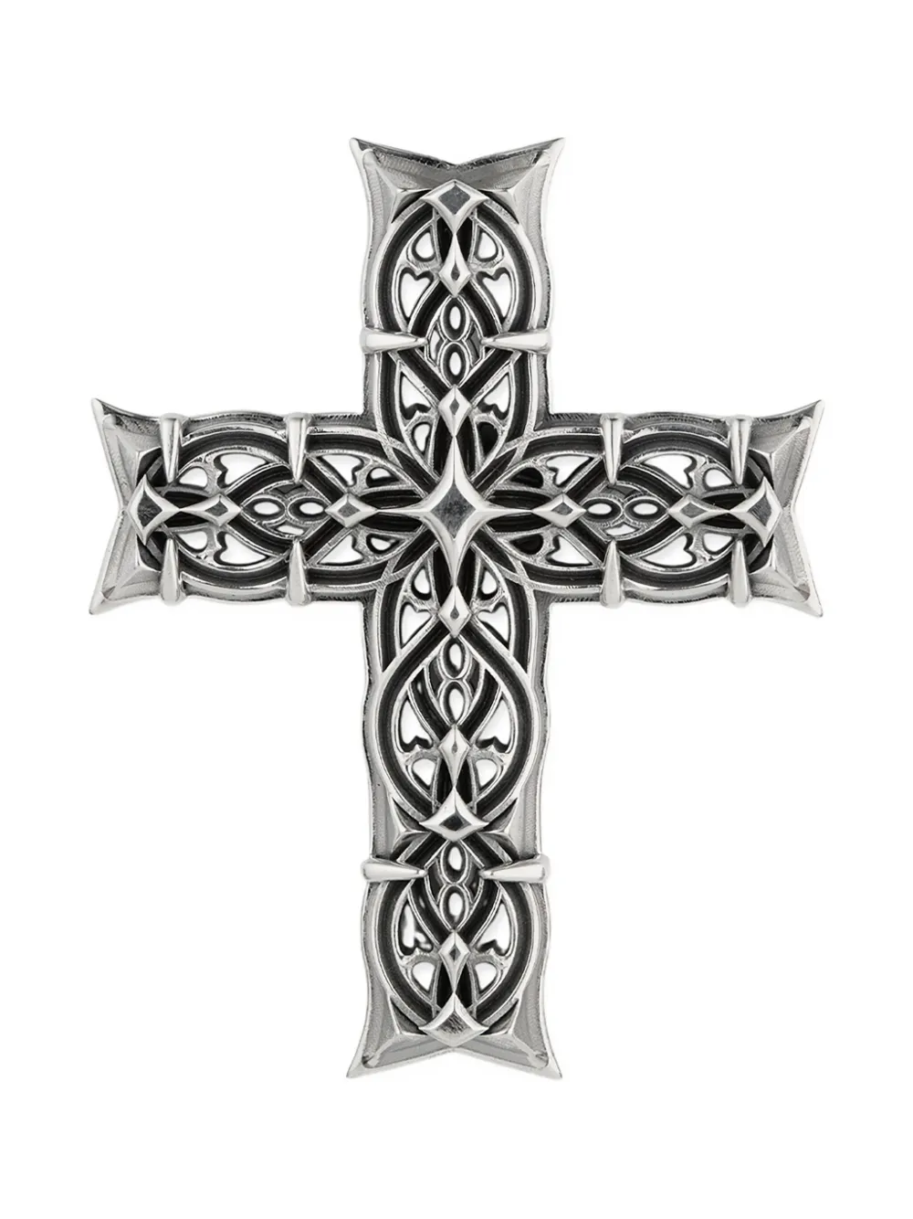 Emanuele Bicocchi Notre Dame Cross Brooch In Metallic