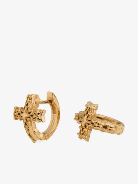 Emanuele Bicocchi Notre-Dame cross hoop earrings