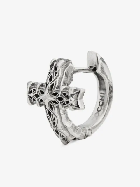 Emanuele Bicocchi Notre-Dame cross hoop earrings