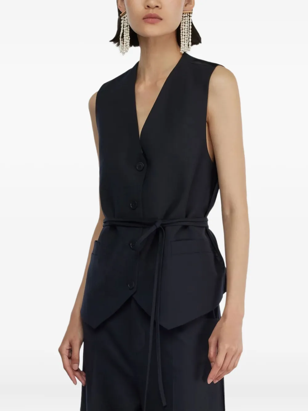 Semicouture V-neck belted waistcoat | Waistcoats & Gilets | Image 2