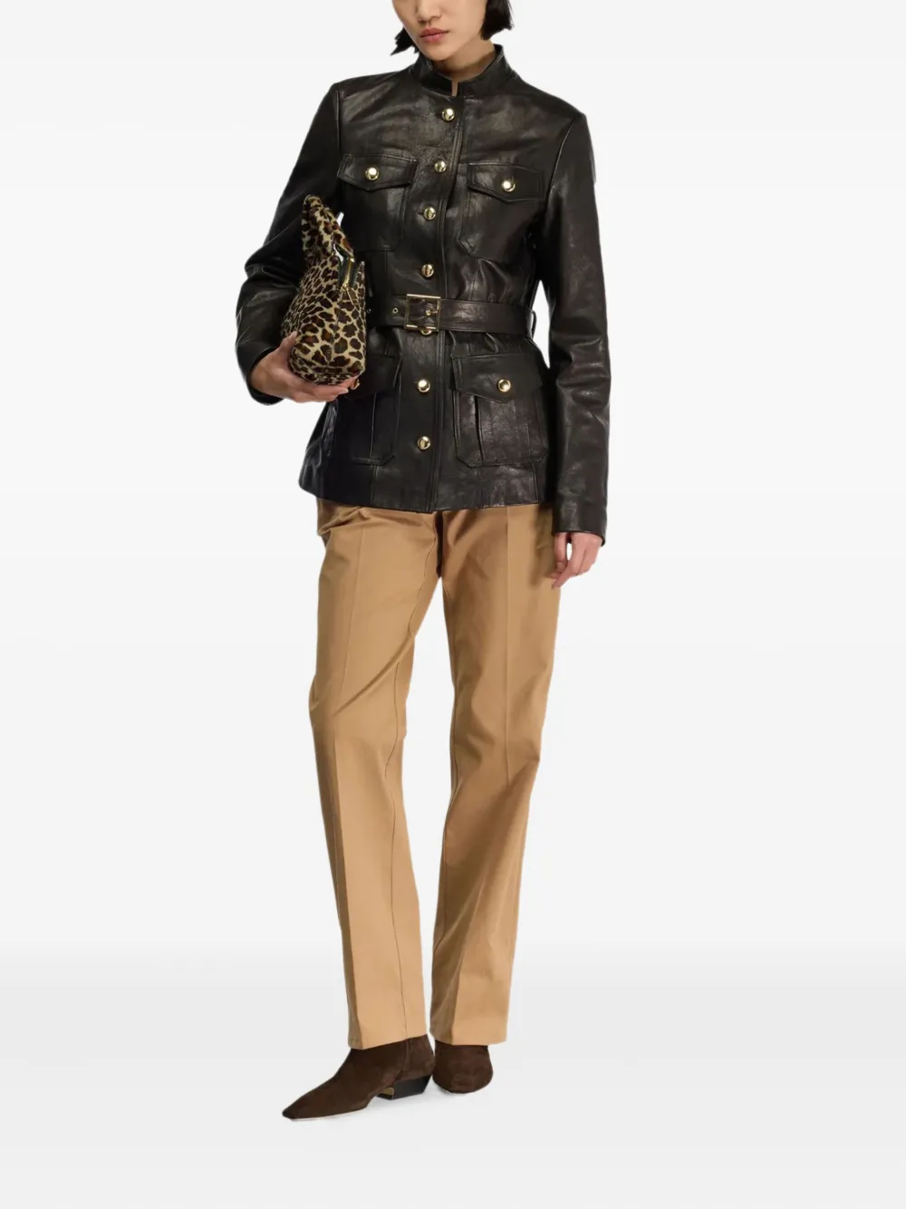 Semicouture belted leather jacket | Leather Jackets | Image 2