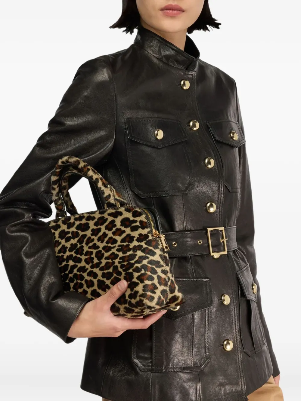 Semicouture Leren jack Zwart