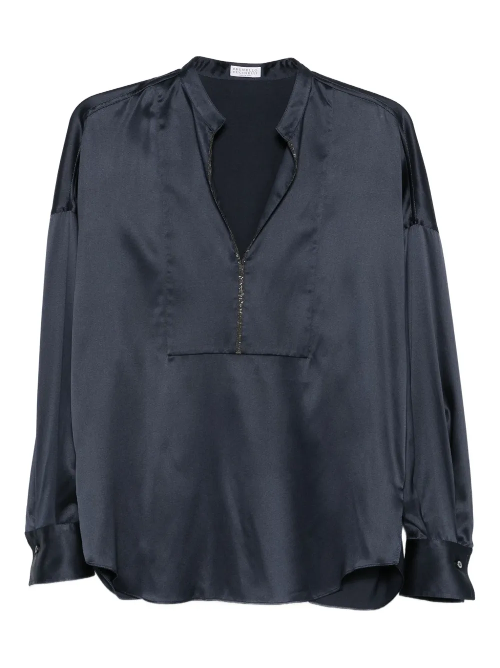 Brunello Cucinelli drop-shoulder silk blouse | Blue | Image 1