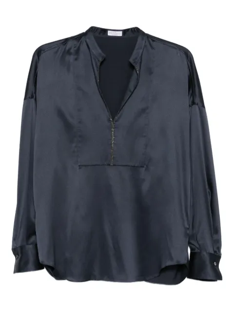 Brunello Cucinelli drop-shoulder silk blouse 