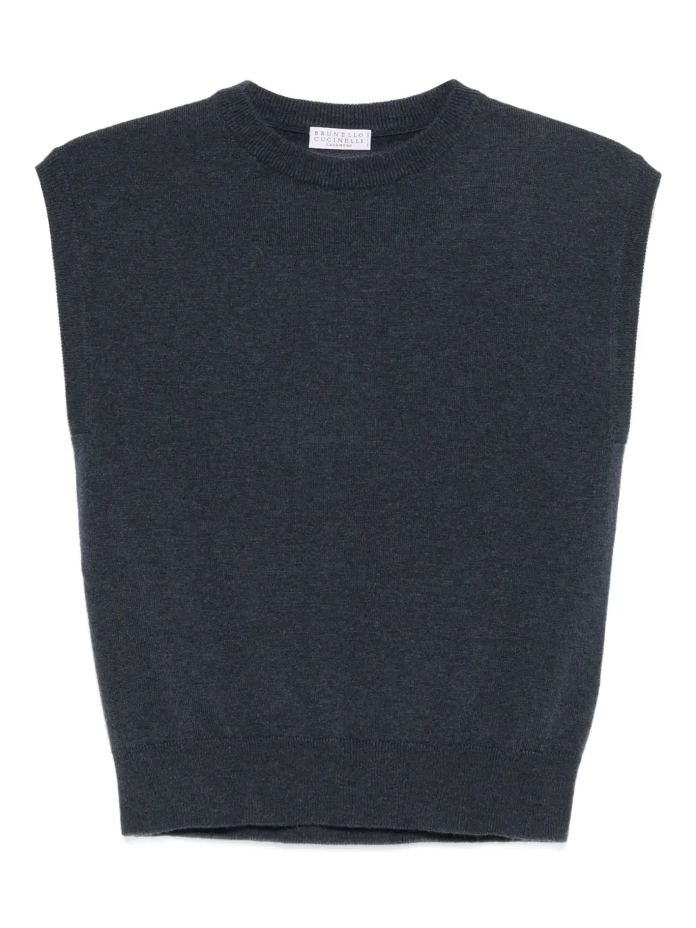 Brunello Cucinelli round-neck cashmere vest | Grey | Image 1