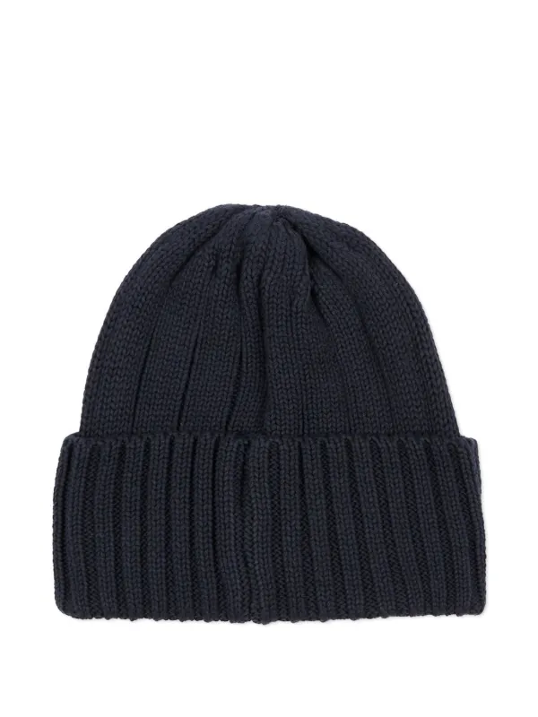 Save The Duck Blue Ribbed Knit Beanie Hat Ribbed knit beanie – Giving Ducks main image 3