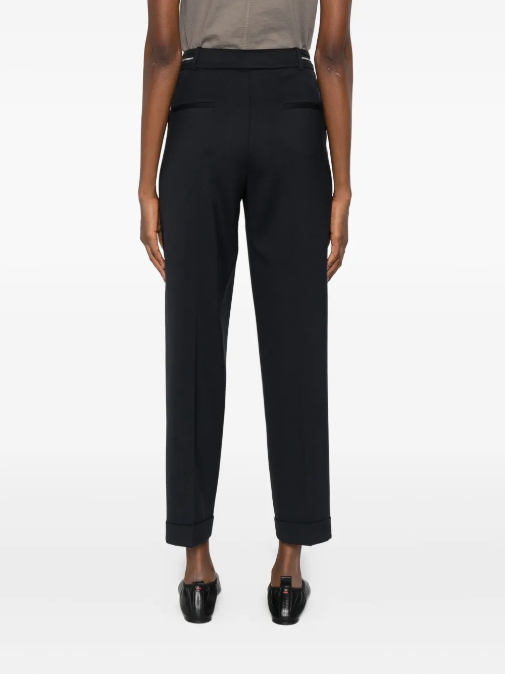 Peserico Wollen plooibroek Zwart