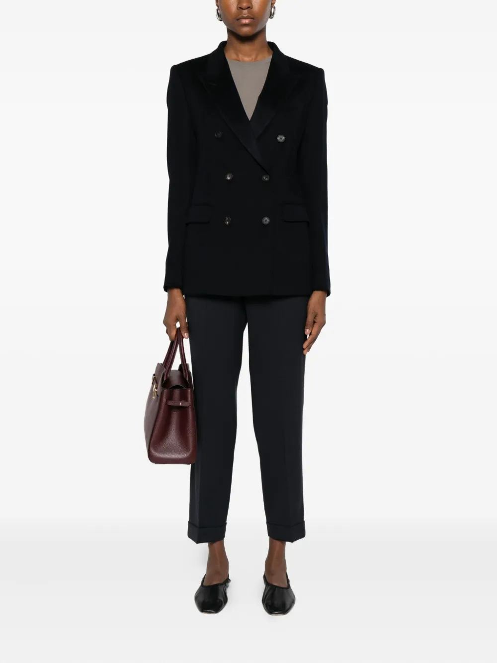 Peserico pressed-crease wool trousers - Zwart
