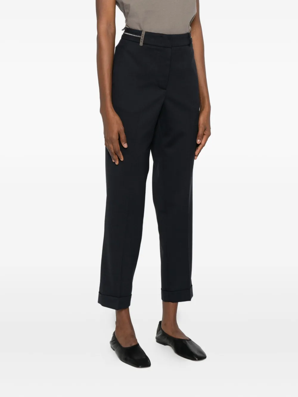 Peserico Wollen plooibroek Zwart