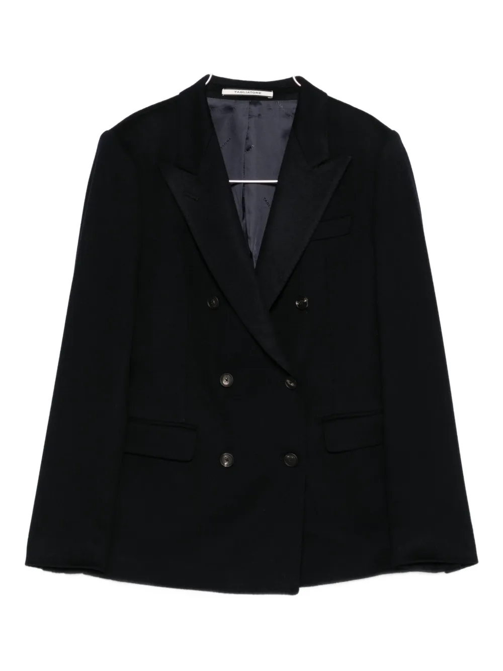 Tagliatore Cashmere Double-breasted Blazer In Black