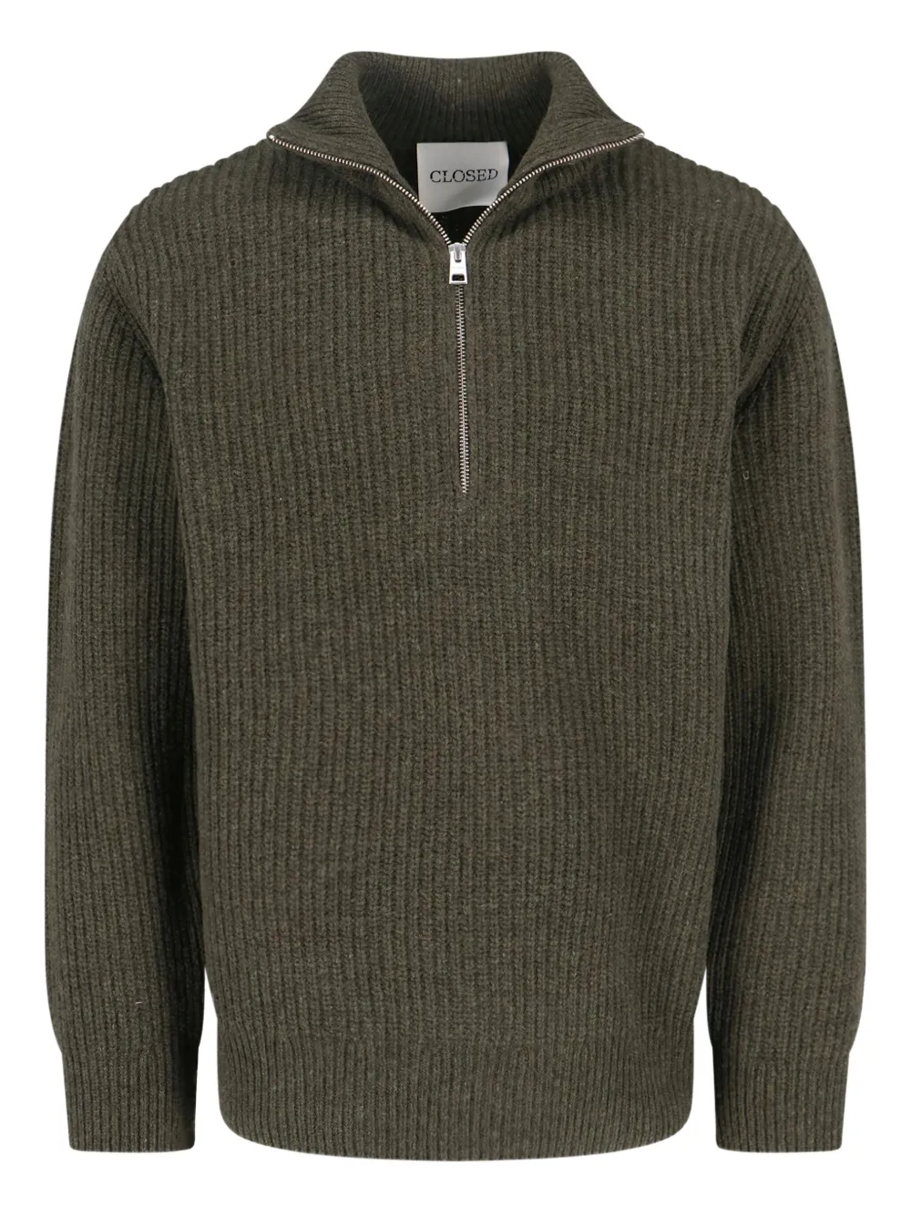 Closed zipped sweater | Green | Image 1