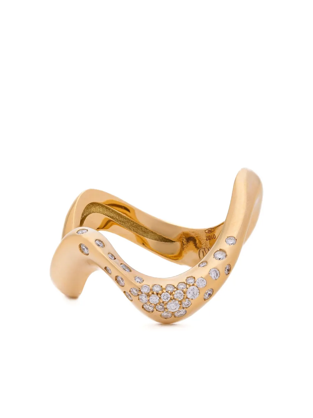Mimia Leblanc 18k Yellow Gold Swoon Diamond Ring In Gold