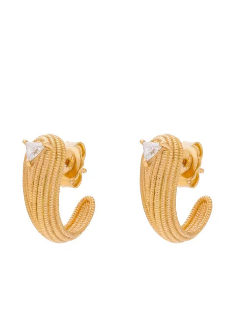Yrusha 18K yellow gold Écaille diamond earrings